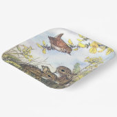 Molly Brett Cute Bunnies Wren Forsythia Papieren Bordje (Gebogen)