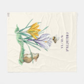  Molly Brett Natuur Muis Crocus Bee Fleece Deken (Voorkant (Horizontaal))
