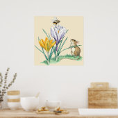 Molly Brett Natuur Muis Crocus Bee Poster (Keuken)