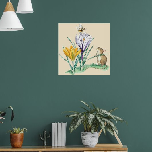 Molly Brett Natuur Muis Crocus Bee Poster (Woonkamer 1)