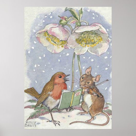 Molly Brett Singing Red Robin Mouse Violin Poster (Voorkant)