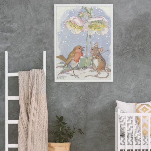 Molly Brett Singing Red Robin Mouse Violin Poster