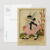 Molly Cottontail-Pasen Feestdagenkaart (Voorkant / Achterkant)