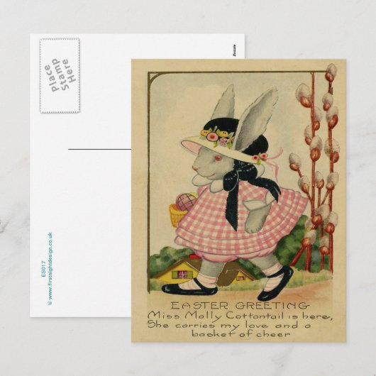 Molly Cottontail-Pasen Feestdagenkaart (Voorkant / Achterkant)
