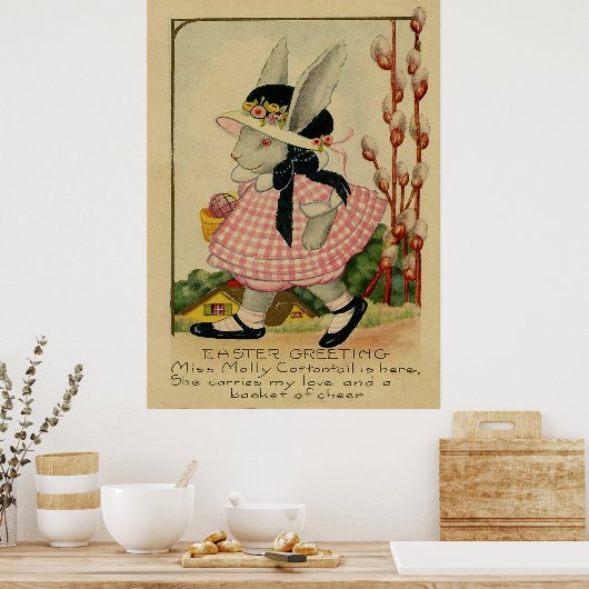 Molly Cottontail-Pasen Poster (Keuken)