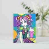 "Molly" Cute Rainbow Soda Shop Fairy Briefkaart (Staand voorkant)