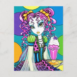 "Molly" Cute Rainbow Soda Shop Fairy Briefkaart