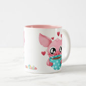 Molly de Micro Pig-Mok Tweekleurige Koffiemok (Voorkant rechts)