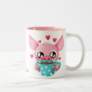 Molly de Micro Pig-Mok Tweekleurige Koffiemok