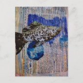 Molly Fish mixed media collage briefkaart (Voorkant)