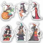 Molly Harrison Halloween Heksen Fantasy Kunst Sticker (Voorkant)