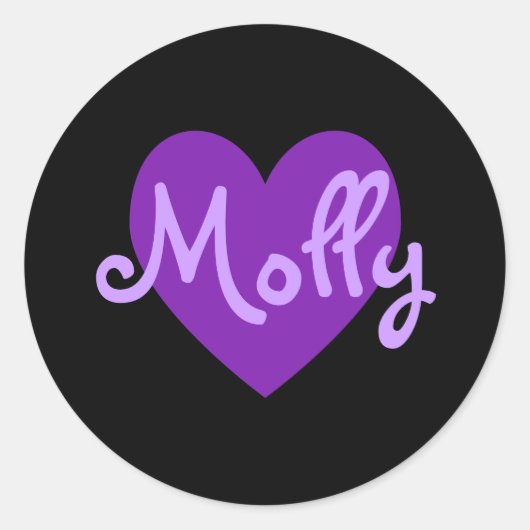 Molly in Paars Ronde Sticker (Voorkant)