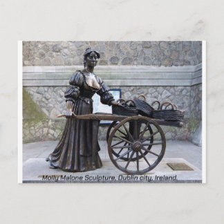 Molly Malone-beeld, Dublin, Ierland Briefkaart