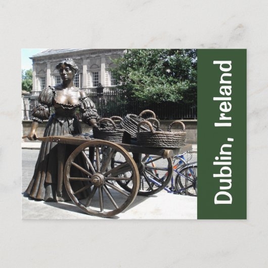 Molly Malone en Wheelbarrow Statue Ierland Card Briefkaart (Voorkant)