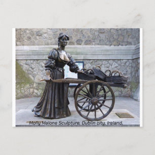 Molly Malone sculpture, Dublin city, Ierland Briefkaart