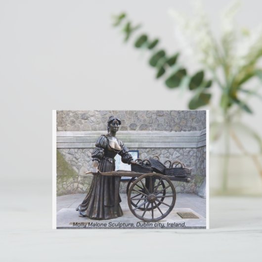 Molly Malone sculpture, Dublin city, Ierland Briefkaart (Staand voorkant)