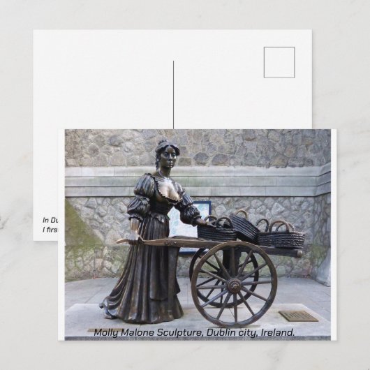 Molly Malone sculpture, Dublin city, Ierland Briefkaart (Voorkant / Achterkant)