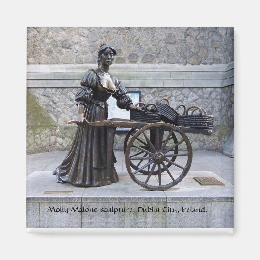 Molly Malone sculpture, Dublin city, Ierland Magneet (Voorkant)