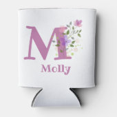 Molly Naam met een bloemendesign Blikjeskoeler (Voorkant)