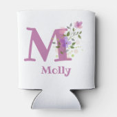 Molly Naam met een bloemendesign Blikjeskoeler (Achterkant)