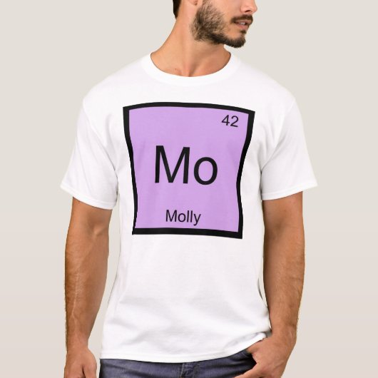 Molly Name Chemistry Element Periodic Table T-shirt (Voorkant)