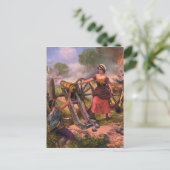 Molly Pitcher Firing Cannon in Battle of Monmouth Briefkaart (Staand voorkant)