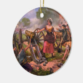 Molly Pitcher Firing Cannon in Battle of Monmouth Keramisch Ornament (Links)