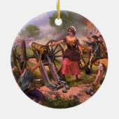 Molly Pitcher Firing Cannon in Battle of Monmouth Keramisch Ornament (Achterkant)