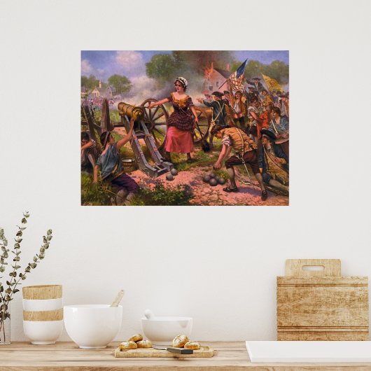 Molly Pitcher Firing Cannon in Battle of Monmouth Poster (Keuken)