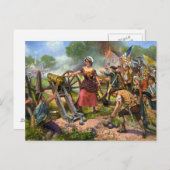 Molly Pitcher schiet met een kanon in de Slag bij  Briefkaart (Voorkant / Achterkant)