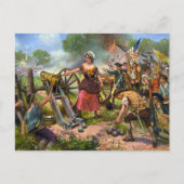 Molly Pitcher schiet met een kanon in de Slag bij  Briefkaart (Voorkant)