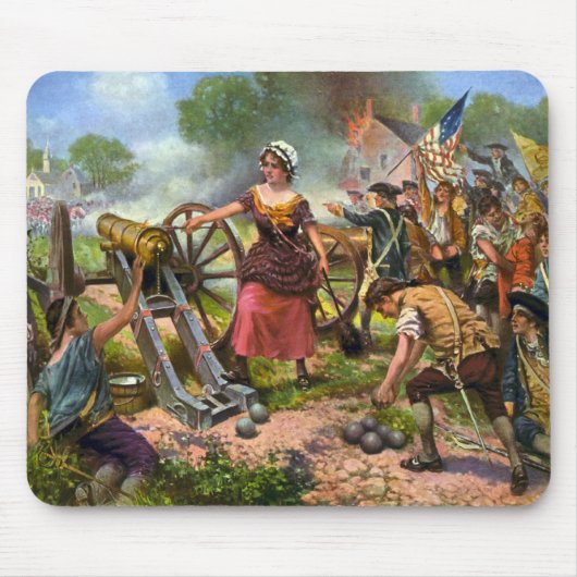 Molly Pitcher schiet met een kanon in de Slag bij  Muismat (Voorkant)