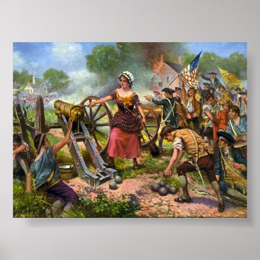 Molly Pitcher schiet met een kanon in de Slag bij  Poster (Voorkant)