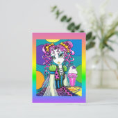 "Molly" Rainbow Soda Shop Couture Fairy Briefkaart (Staand voorkant)