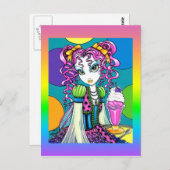 "Molly" Rainbow Soda Shop Couture Fairy Briefkaart (Voorkant / Achterkant)