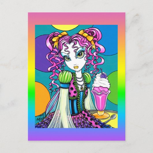 "Molly" Rainbow Soda Shop Couture Fairy Briefkaart (Voorkant)