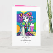 "Molly" Schattigee Rainbow Soda Shop Fairy Kaart (Achterkant)