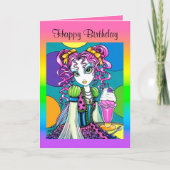 "Molly" Schattigee Rainbow Soda Shop Fairy Kaart (Voorkant)