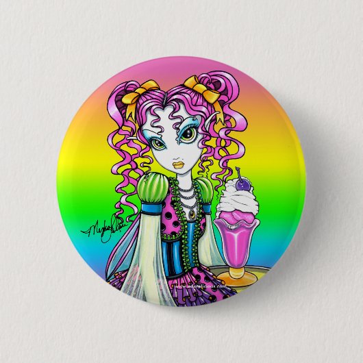 "Molly" Sherbet Ice Cream Rainbow Fairy Button (Voorkant)