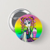 "Molly" Sherbet Ice Cream Rainbow Fairy Button (Voorkant /achterkant)