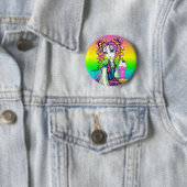 "Molly" Sherbet Ice Cream Rainbow Fairy Button (In situ)