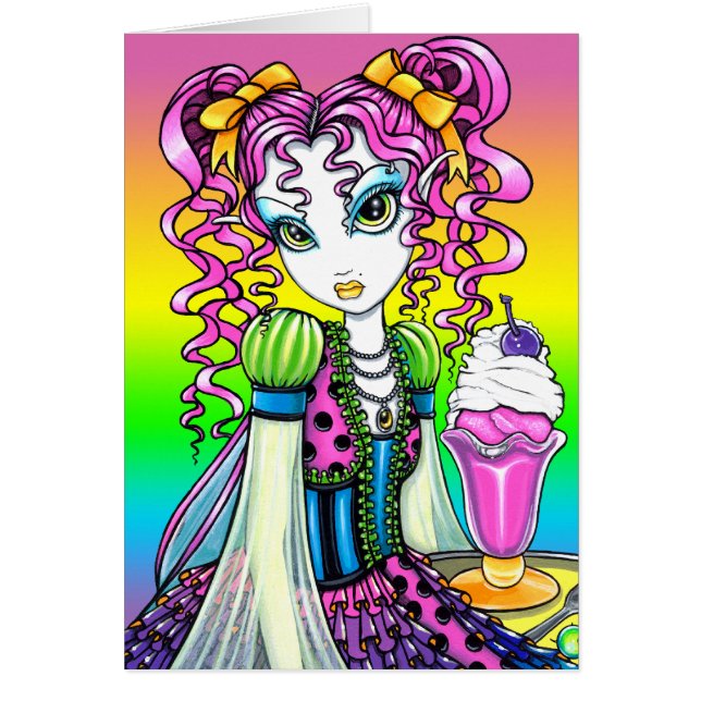 "Molly" Sherbet Ice Cream Rainbow Fairy-kaart (Voorkant)