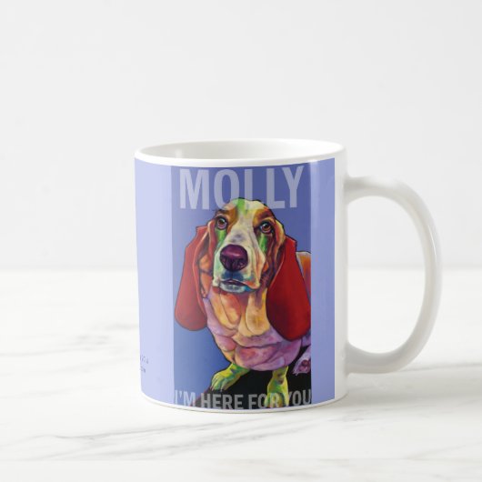 Molly the Basset Therapy Dog Mok by Ron Burns (Rechts)