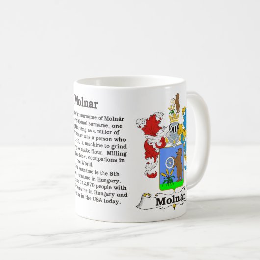 Molnar Family Crest Mok (Voorkant rechts)