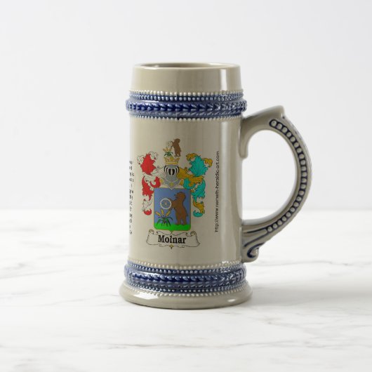 Molnar Family Crest Stein Bierpul (Rechts)