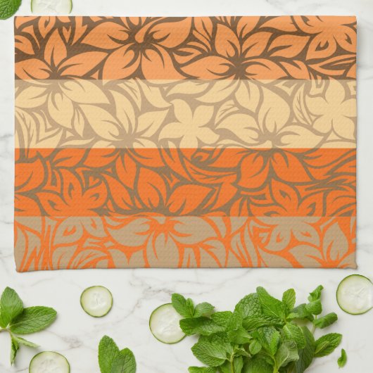 Moloaa Bay Hawaiian Hibiscus Gestreepte Handdoeken (Gevouwen)