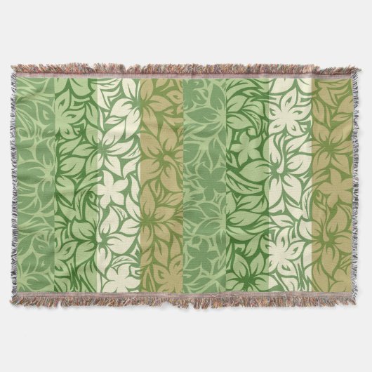 Moloaa Bay Hawaiian Hibiscus Striped Blankets Deken (Voorkant)