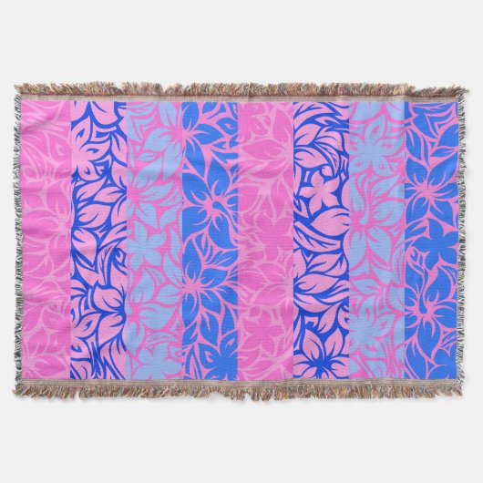 Moloaa Bay Hawaiian Hibiscus Striped Blankets Deken (Voorkant)