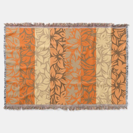 Moloaa Bay Hawaiian Hibiscus Striped Blankets Deken (Voorkant)