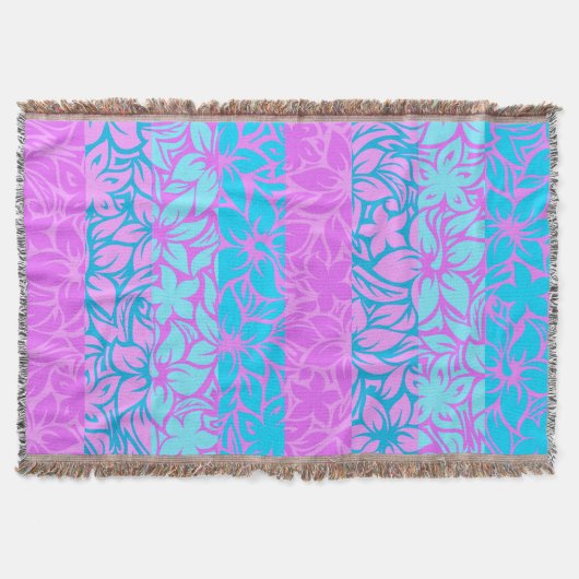 Moloaa Bay Hawaiian Hibiscus Striped Blankets Deken (Voorkant)